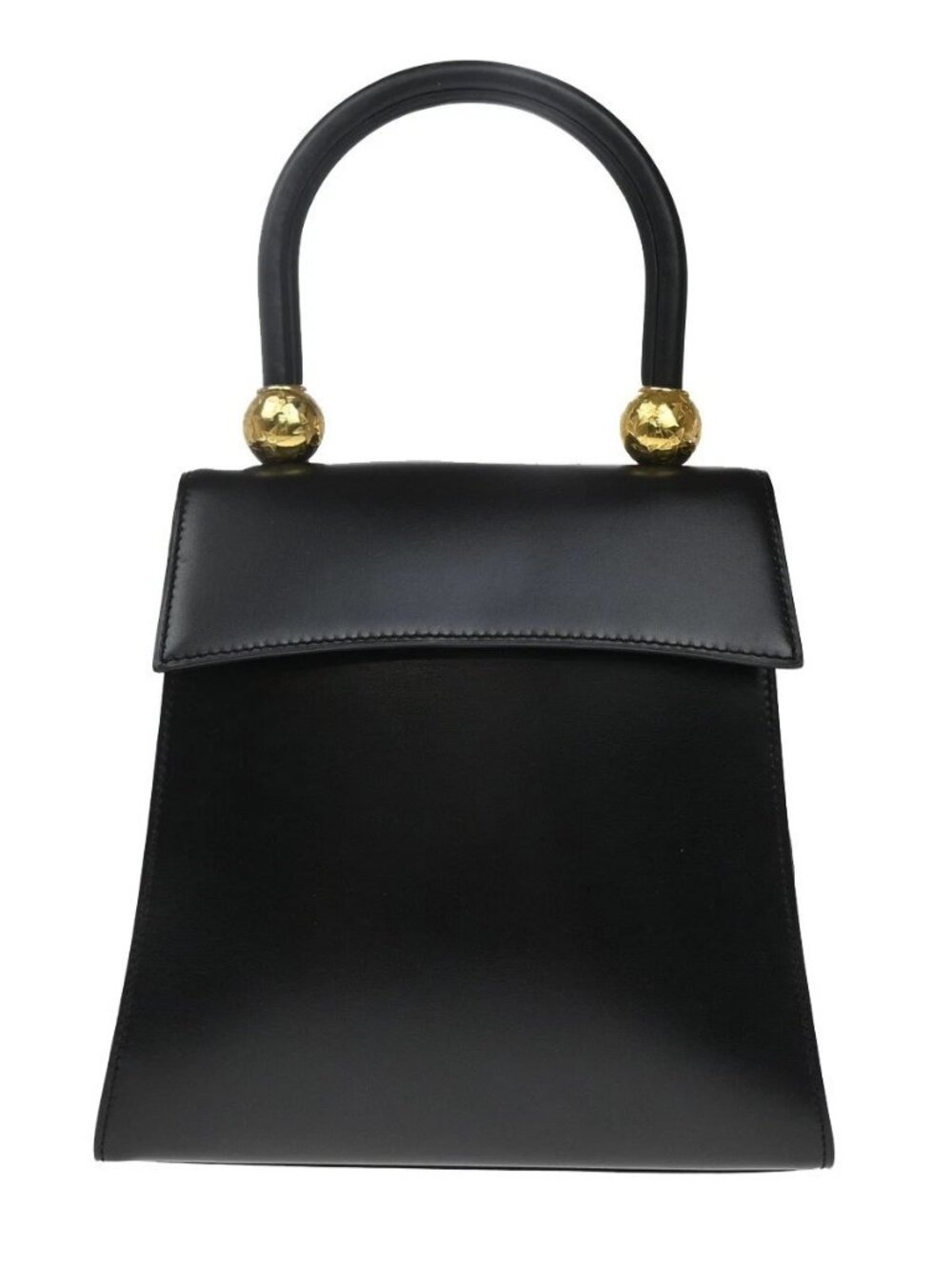 CELINE Logo Star Ball Top Handle Shoulder Hand Bag Leather BK GHW Italy 87YJ093